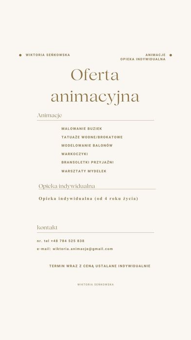 Animator / Opiekunka do dzieci