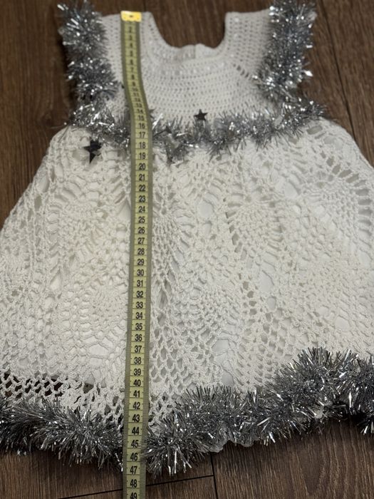 Святкова новорічна нарядна сукня/плаття Сніжинка на рік, з обідочком