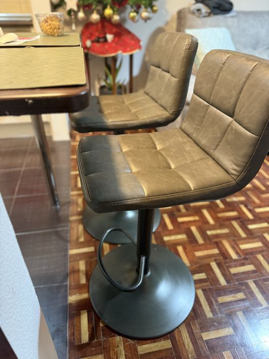 Conjunto de 2 bancos ajustáveis cinza