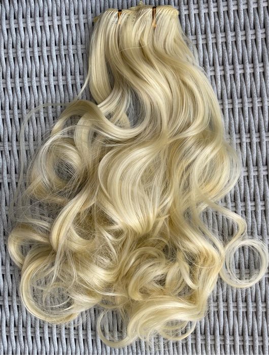 Premium Ultra włosy doczepiane, jasny blond, clip in 101.