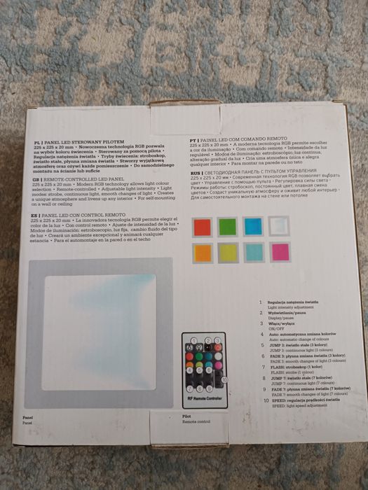 Panel LED sterowany pilotem