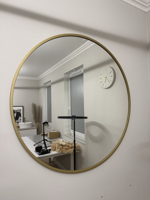 Lustro okrągłe 100cm w złotej ramie / producent : ALFARAM