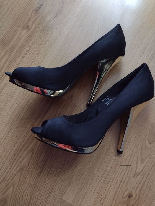 Nowe czarno złote szpilki 39 h&m