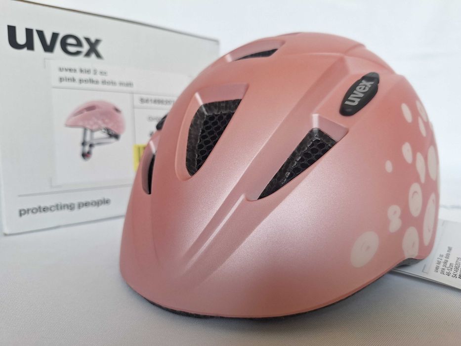 Kask rowerowy dziecięcy Uvex Kid 2 CC Pink Polka Dots XS/S 46-52cm