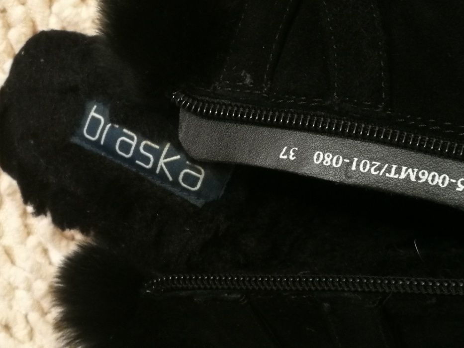 Ботильони braska чорні натур. замш. 37,5 р. зима