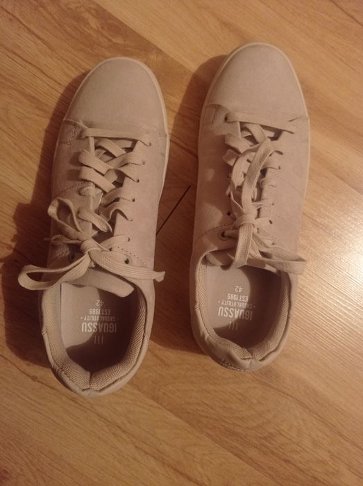 Buty męskie sneakersy beżowe 42