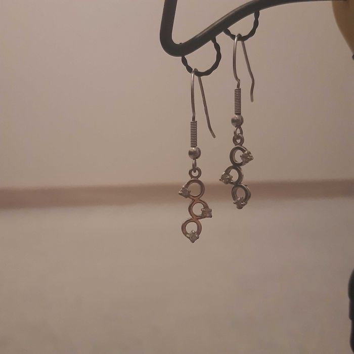 Kolczyki srebrne cyrkonie stan idealny