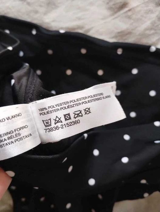Dół od stroju kąpielowego ciążowy bikini r. 38 c&a w kropki czarny