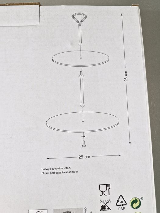 Patera Dwupiętrowa Etażerka Szkło Hartowane