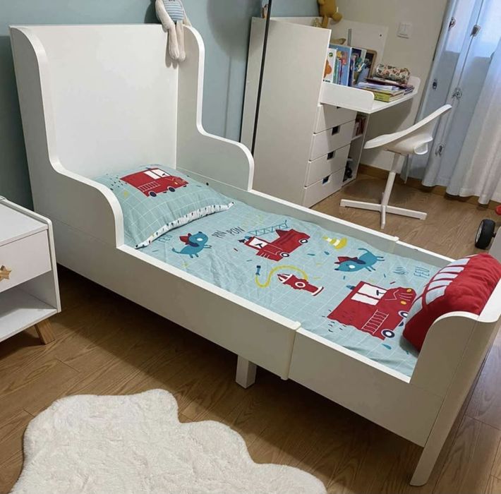 Cama extensível 90X200 com estrado e colchão