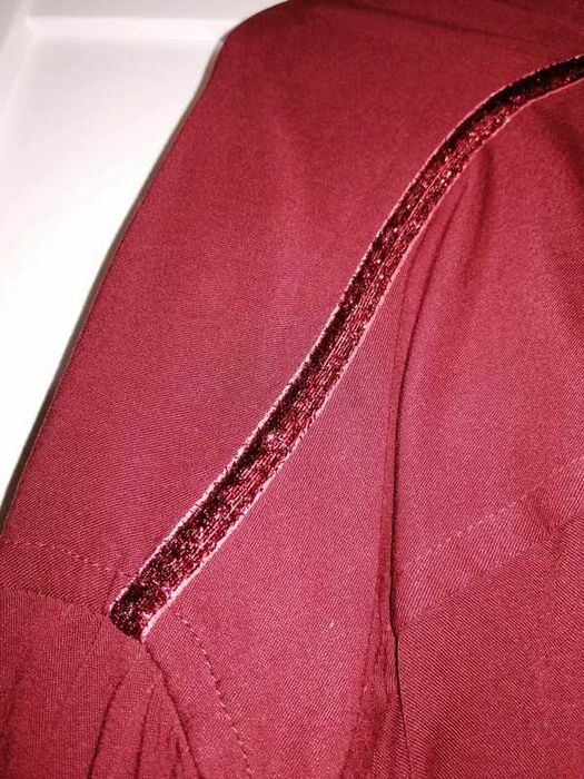 Bordowa oversize koszula Diverse dekolt V rozm. XS