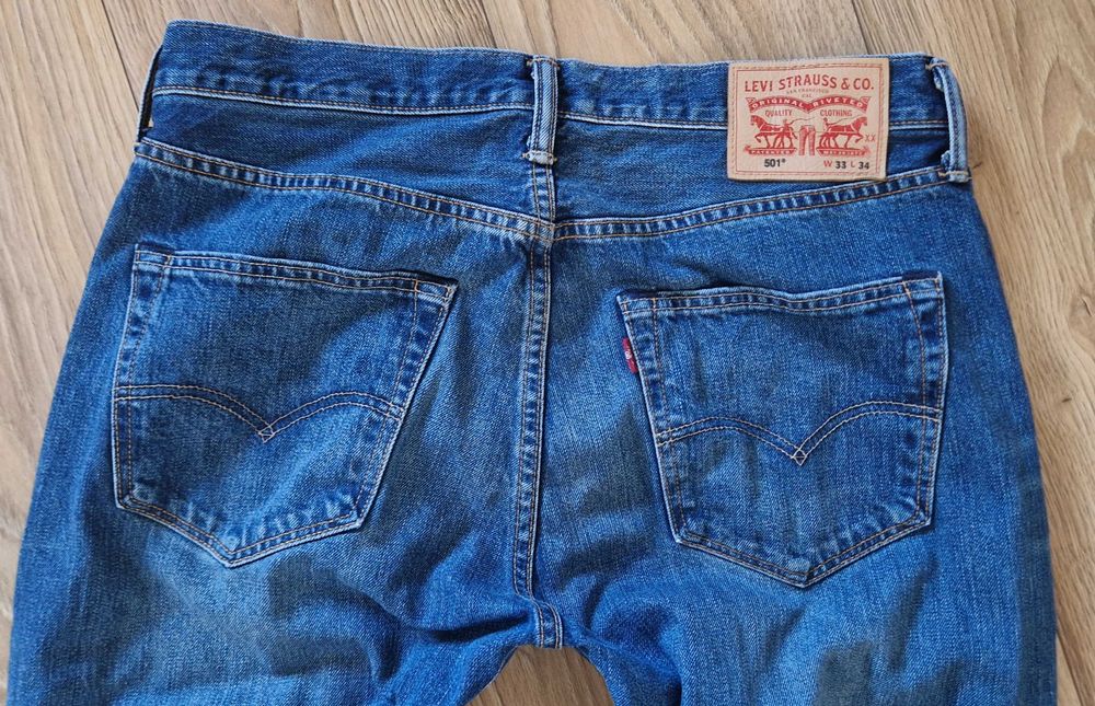 Jeansy Męskie Levi's 501 – W33 L34 – Proste Nogawki