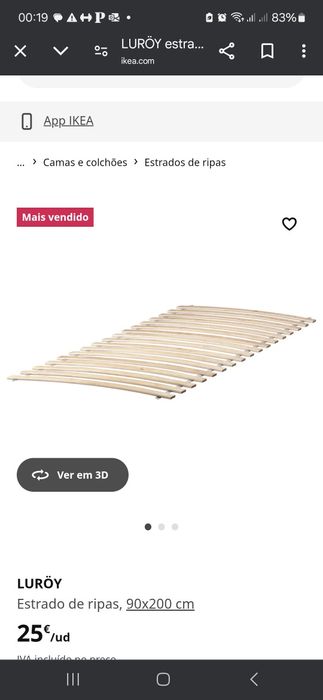 Cama solteiro ikea + estrado+ colchão