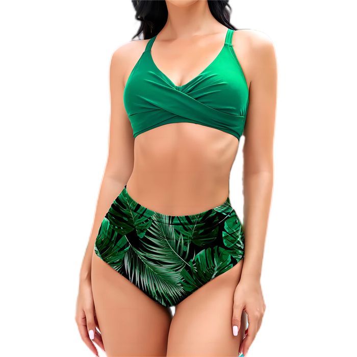 CUPSHE bikini damskie kwiatowe zielone regulowane S