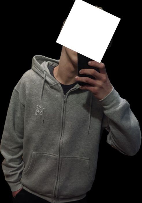 Кофта, зип худи серого цвета