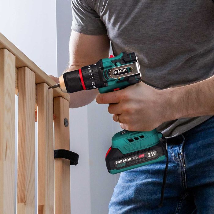 ZESTAW Wiertarko wkrętarka akumulatorowa BEZSZCZOTKOWA udarowa PRO 21V