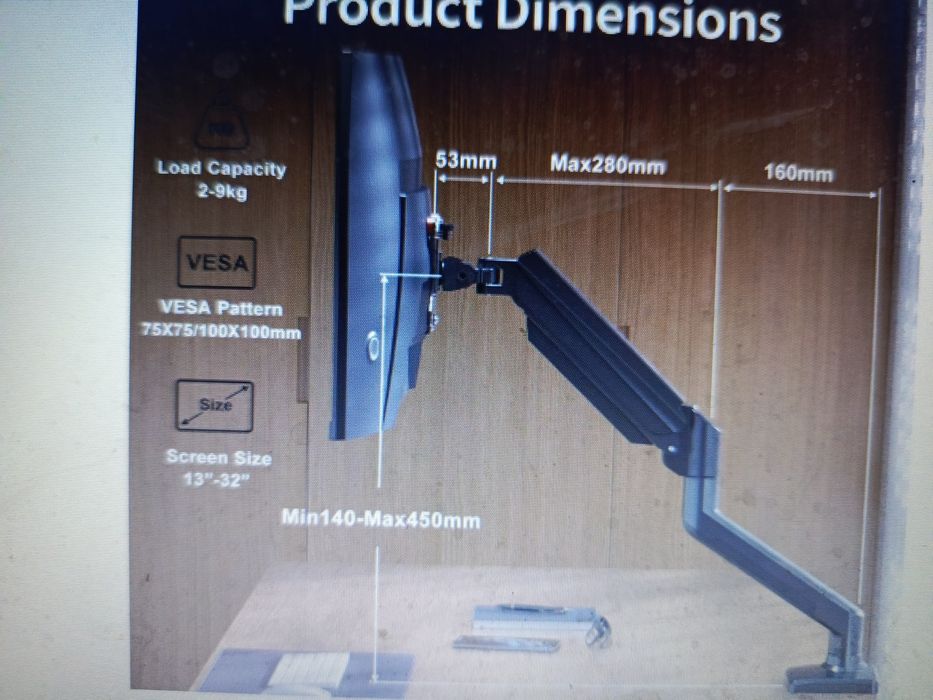 suptek Stojak na monitor PC dla monitorów LED LCD od 13 do 32