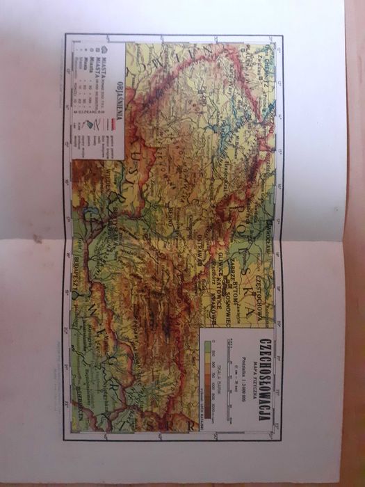 Mapa Czechosłowacji z 1948 roku
