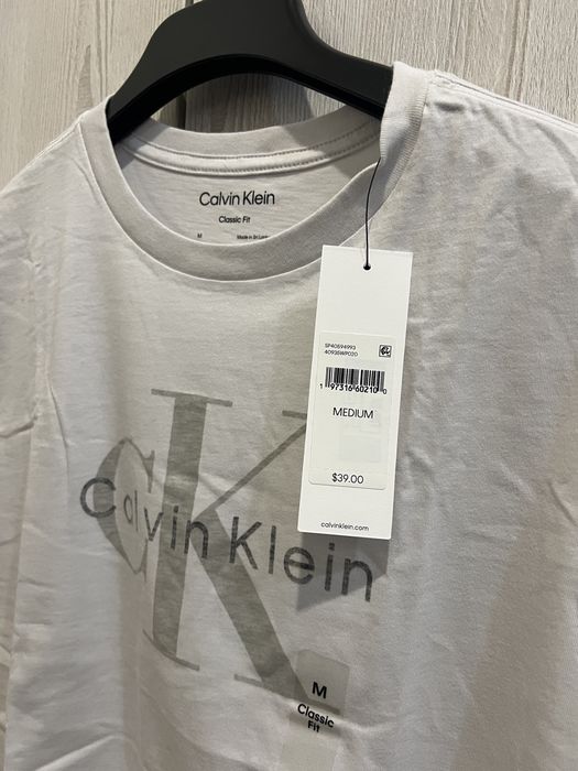 Футболка жіноча Calvin Klein оригінал сіро-біла 100% бавовна