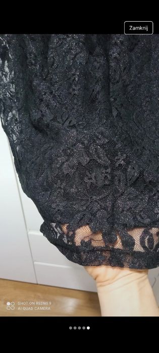 Sukienka mała czarna koronkowa S/M