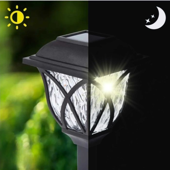 LAMPA Solarna Ogrodowa LED Lampki Solarne Do Ogrodu SŁUPEK 6 sztuk