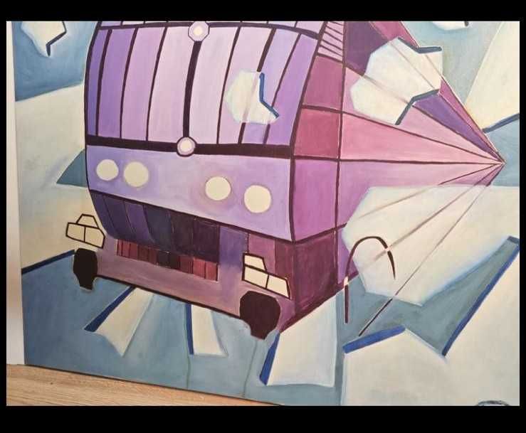 Pintura Original a Óleo Comboio (1987) – Pascale Tourniaire