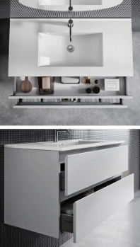 Movel Suspenso Preto Mate + Lavatório cerâmico Branco ambos ITALBOX