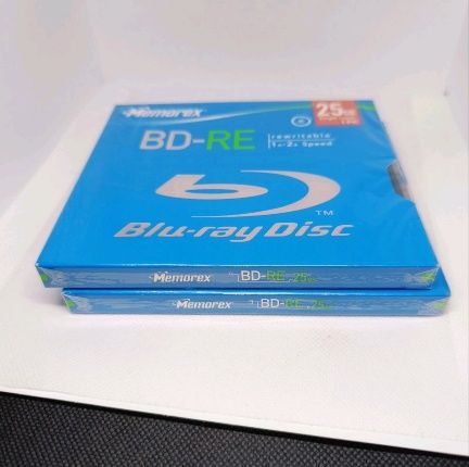 Pack de 2 Memorex BD-RE 25GB 2X Blu-ray Rewritable Disc Blank Media Novos/Selados