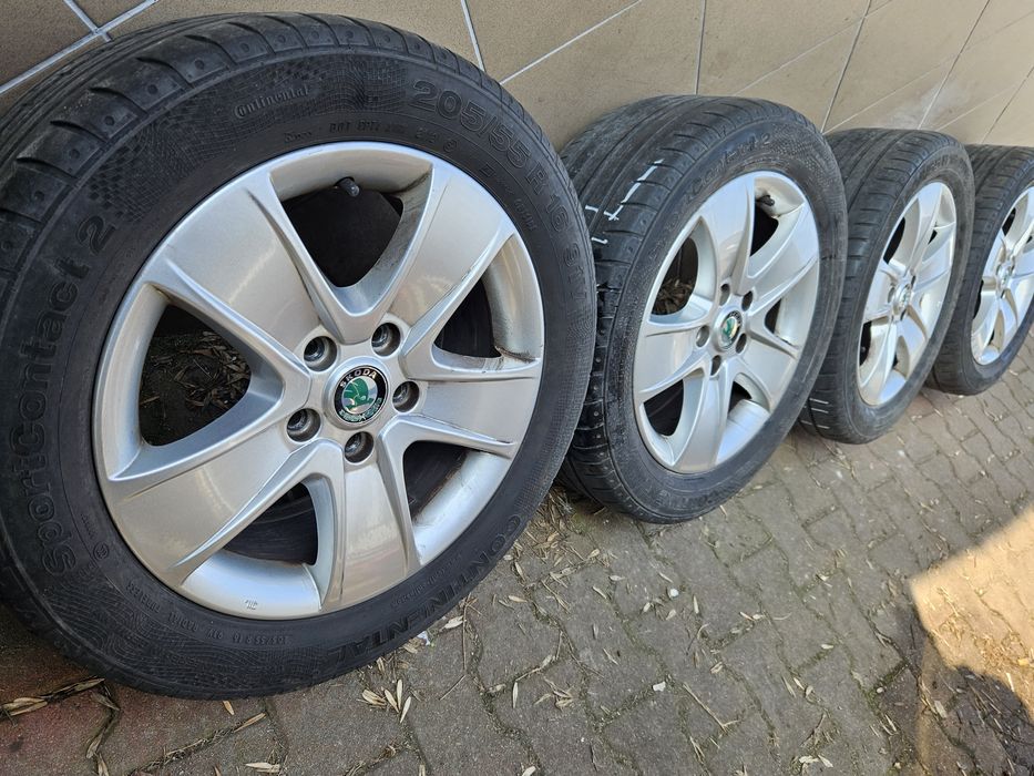 Oryginalne Felgi Aluminiowe 16" Skoda Octavia Vw Golf 5x112 ET50