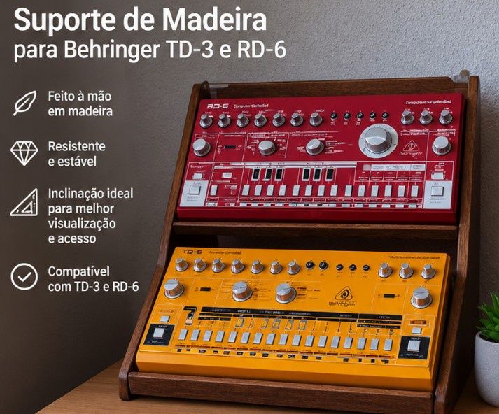 Suporte madeira sintetizadores td3/rd6