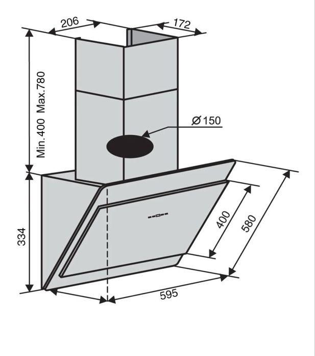 Витяжка VENTOLUX TOSCANA 60 BK (800)