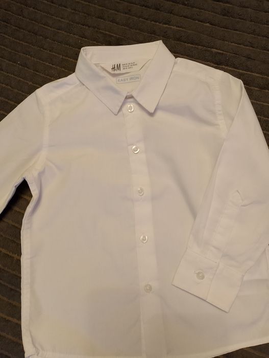 Koszula biała H&M 92 chłopiec długi rękaw easy iron +koszulka Reserved