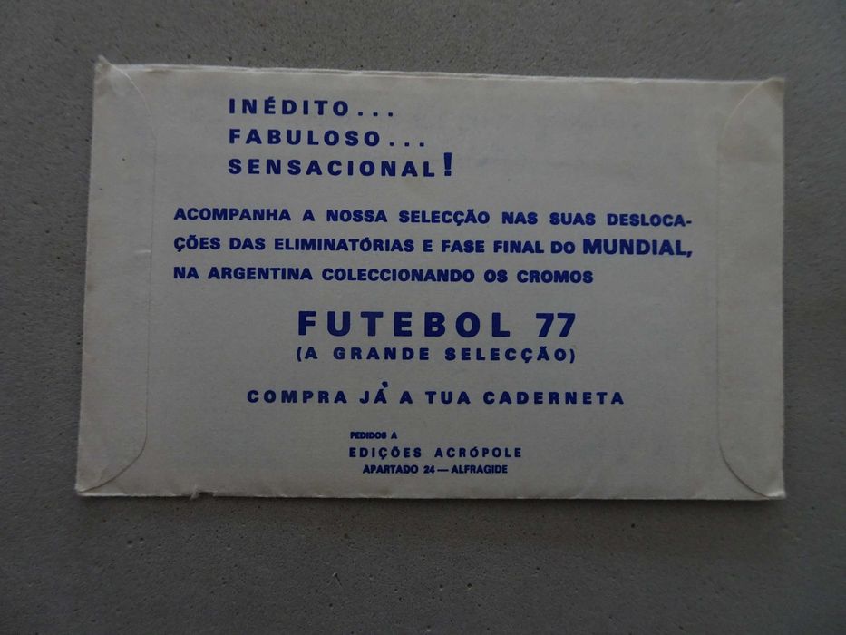 Carteira cromos fechada Futebol 77 - A grande selecção - Acrópole