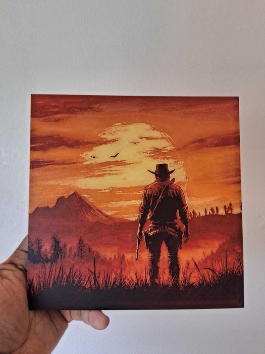 Placa Decorativa Magnética Premium - RDR2 (20x20cm) - Arte Gaming 3D