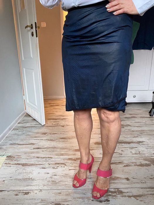 Li parie spódnica tuba ołówkowa nowa skóra elastyczna L 40