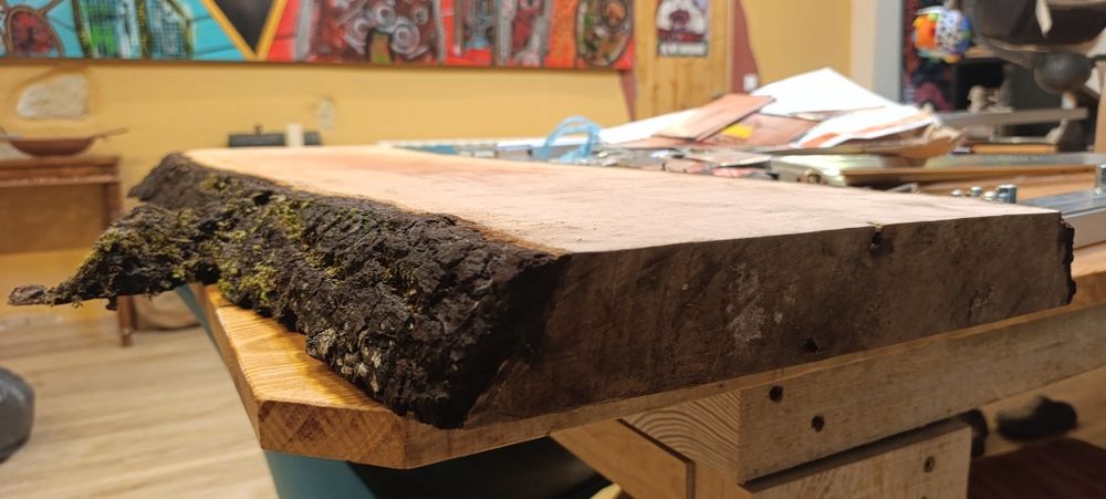 Prancha de Madeira de Pereira Verde/Bruto (125 x 30 x 6 cm)