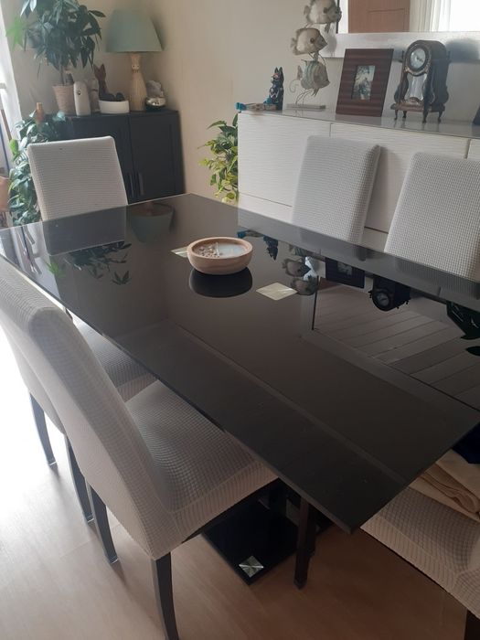 Mesa de vidro  preta