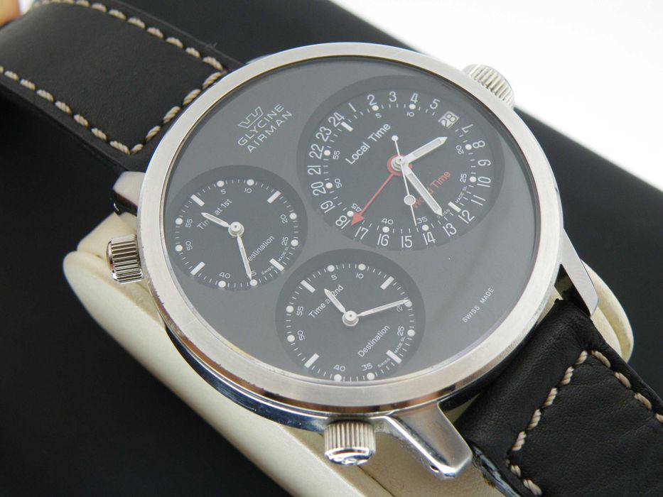 GLYCINE AIRMAN 7 Automatic 4 Time Zones 3829 XXL 53mm