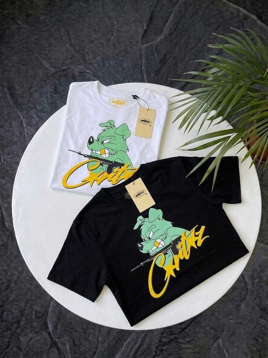 Черная / Белая | Новая Футболка Corteiz Gunslinger | XS-XXL