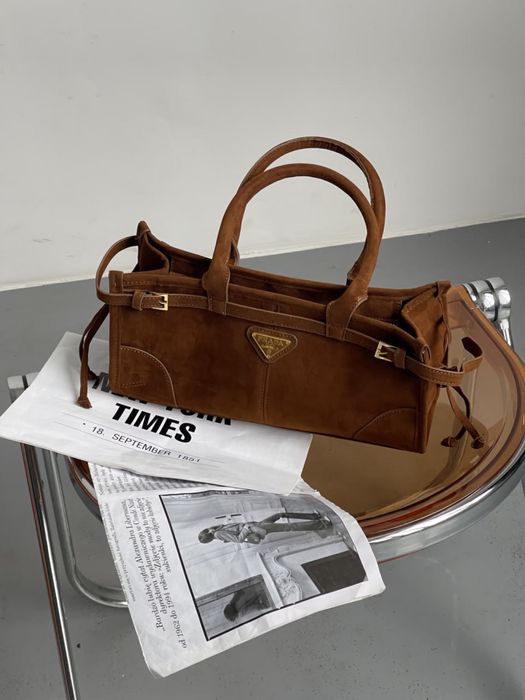 Prada Medium Suede Tote Bag