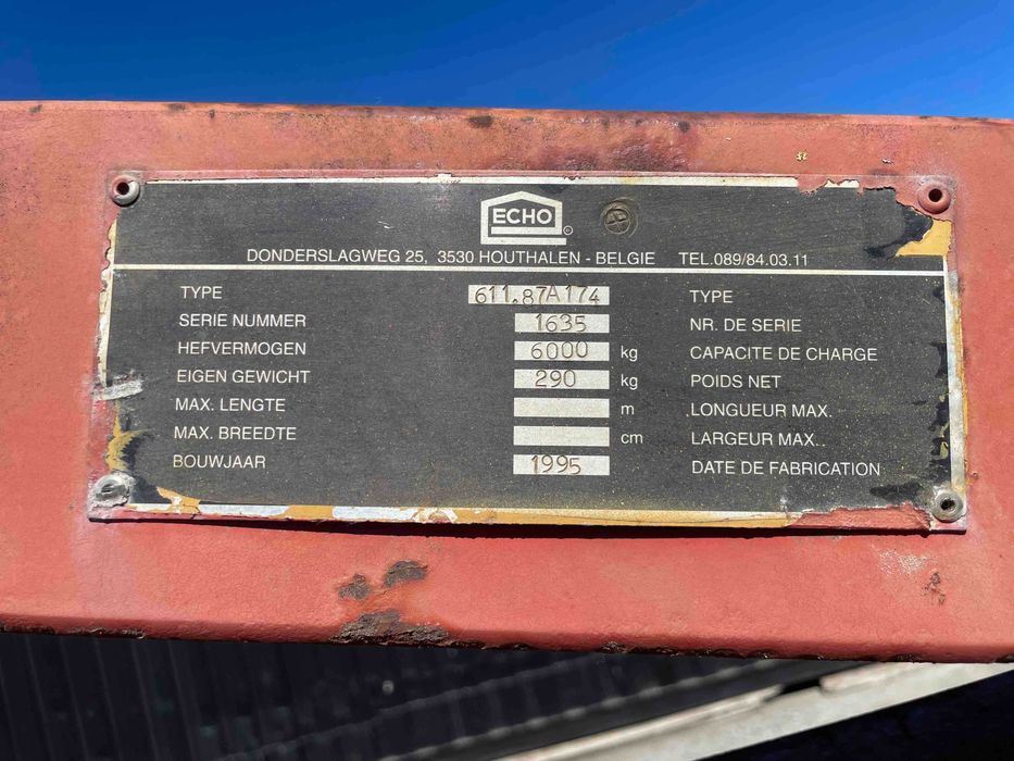 Porta Placas de Grua 6.000Kg