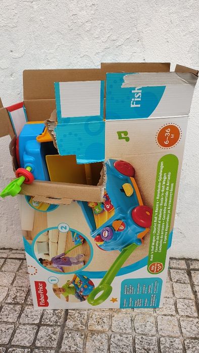 carro fisher price de arrasto com som carro andador