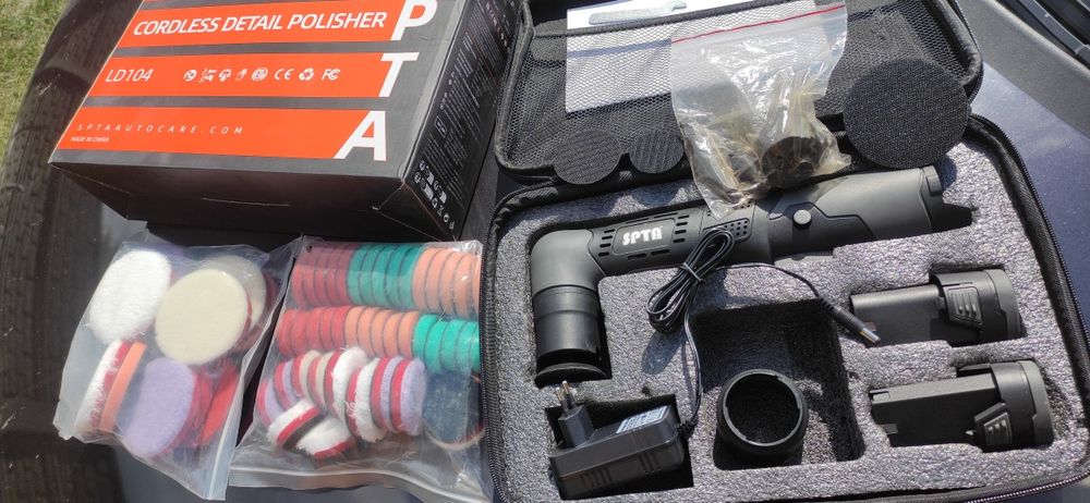 SPTA 12V mini polerka samochodowa akumulatorowa 4500 obr/min 3 cala polerowanie car detailing szlifierka na baterie