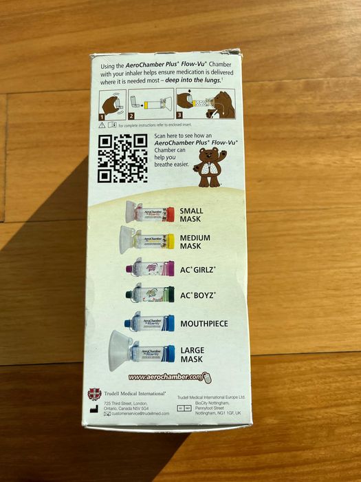 Aerochamber Plus Flow-Vu Máscara Média 1 a 5 anos