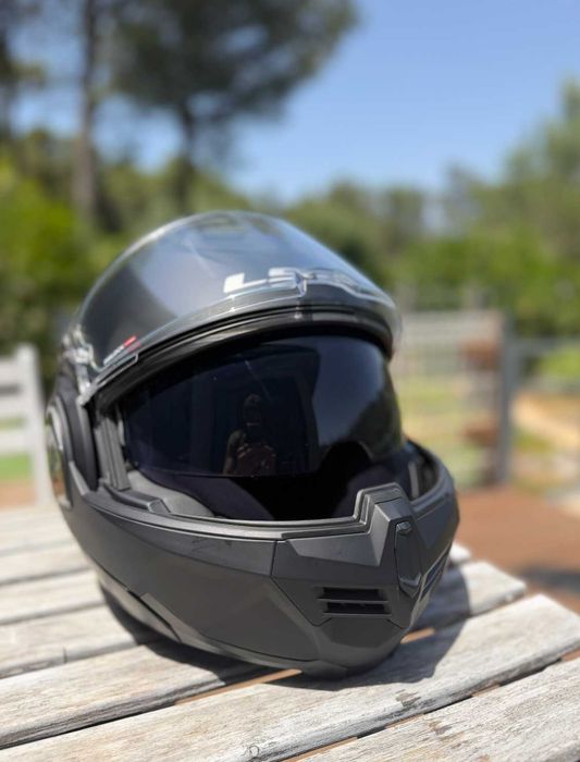 Capacete modular LS2 FF906 Advant preto mate, tamanho S