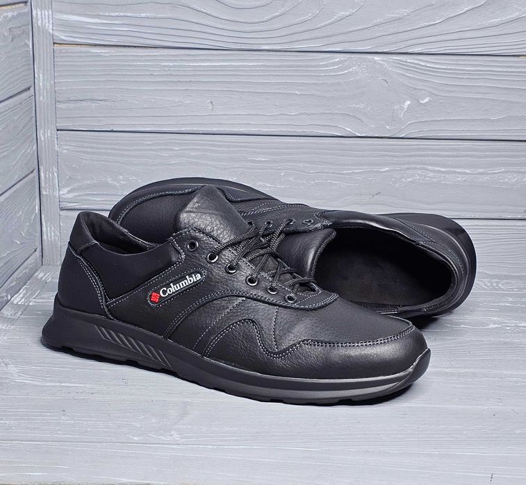 46-50рр! Мужские кожаные черные коричневые кроссовки больших размеров!