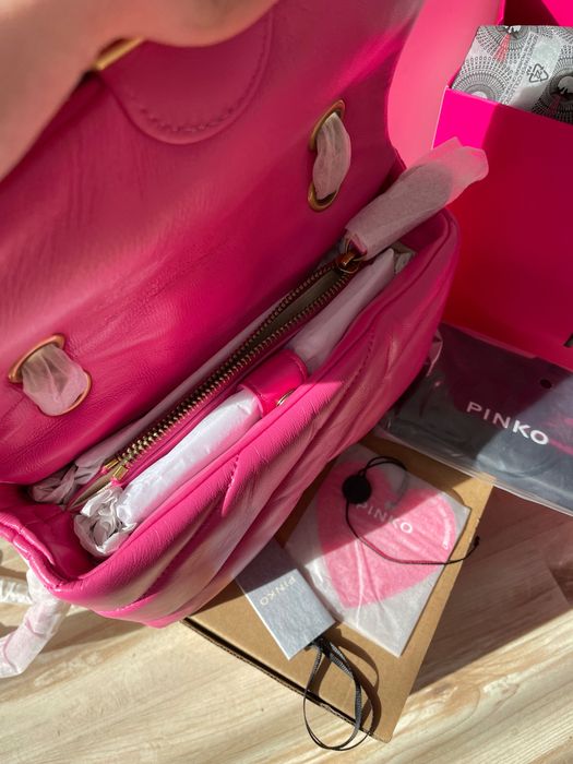 Torebka różowa PINKO NOWA mini puff