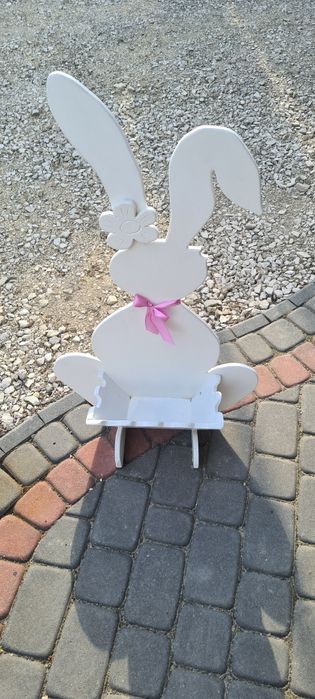 Dekoracja Zając ozdobny z drewna