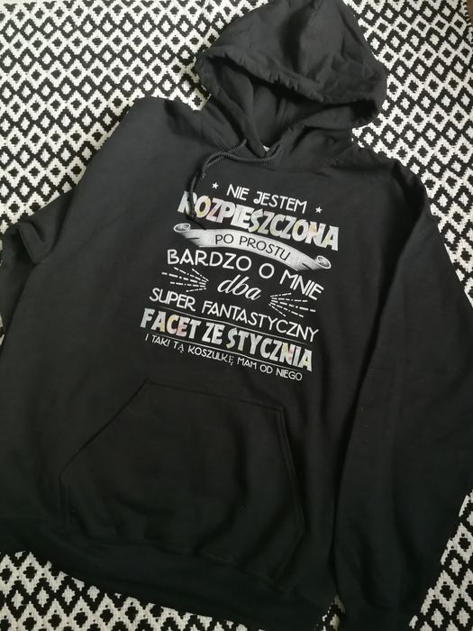 Bluza z kapturem nadruk facet ze stycznia prezent para