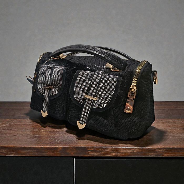 Torebka czarno srebrna